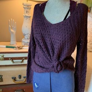 Maroon and Black Knit Sweater